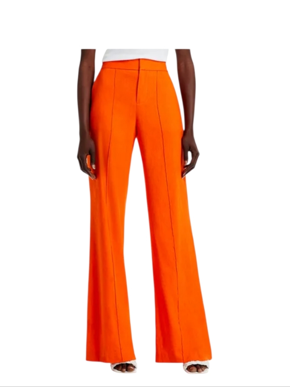 Alice and Olivia Dylan Linen High Waist Wide Leg Pants XS